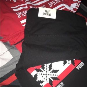 Pink Leggings and long sleeve crop top